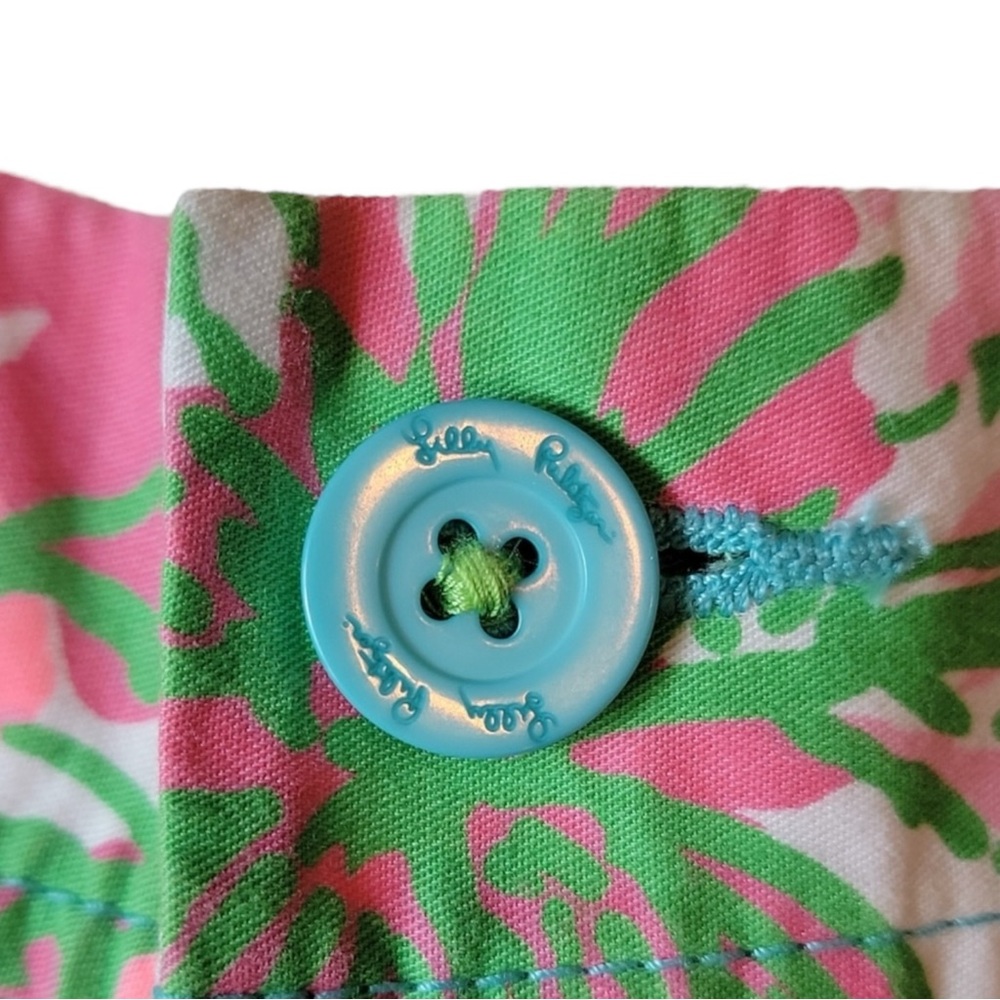 LILLY PULITZER Big Flirt Callahan Cotton Shorts in Greens/Pinks/Yellow Size 00 - Picture 4 of 12